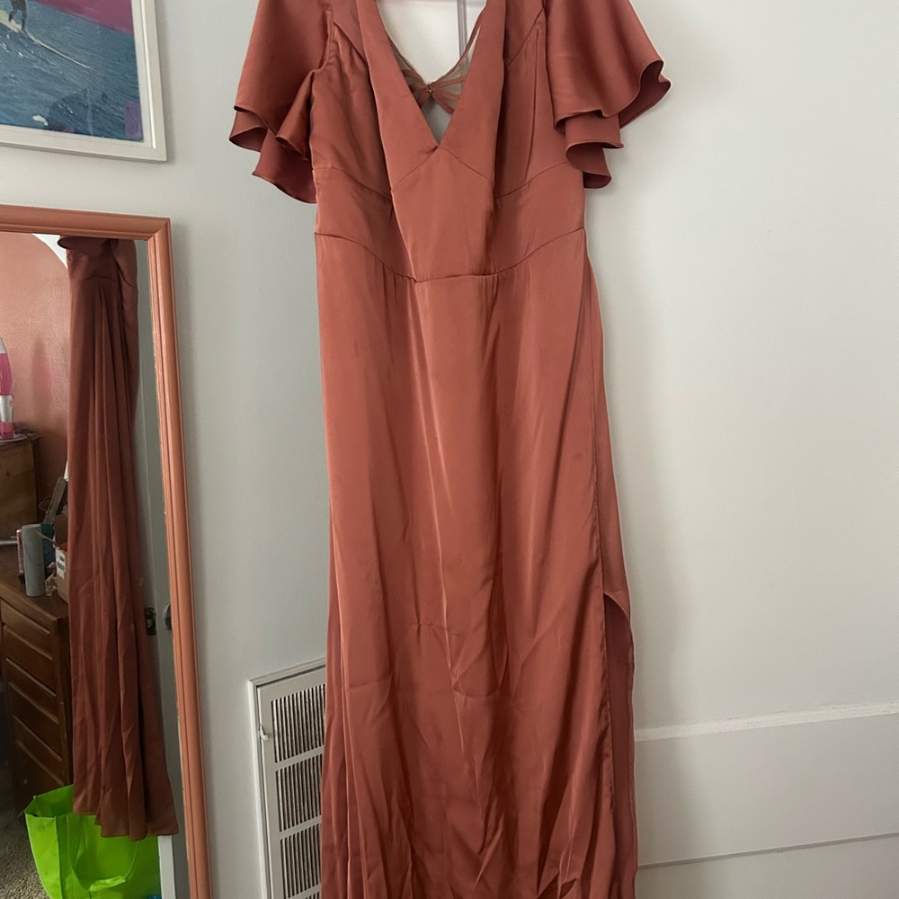 Azazie Terracotta Maxi Dress